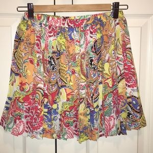 Colorful Paisley Pleated Skirt